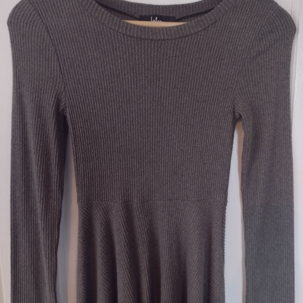 NWOT Lulu's Fit And Fair Ribbed Knit Long Sleeve Skater Dress - Picture 10 of 14